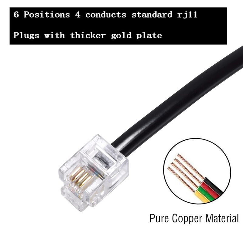 Ubramac Phone Line Splitter, Telephone Splitter,with RJ11 6P4C Plugs,Suitable for Telephone,Fax Machine,Biacke 2-Pack - Image 5